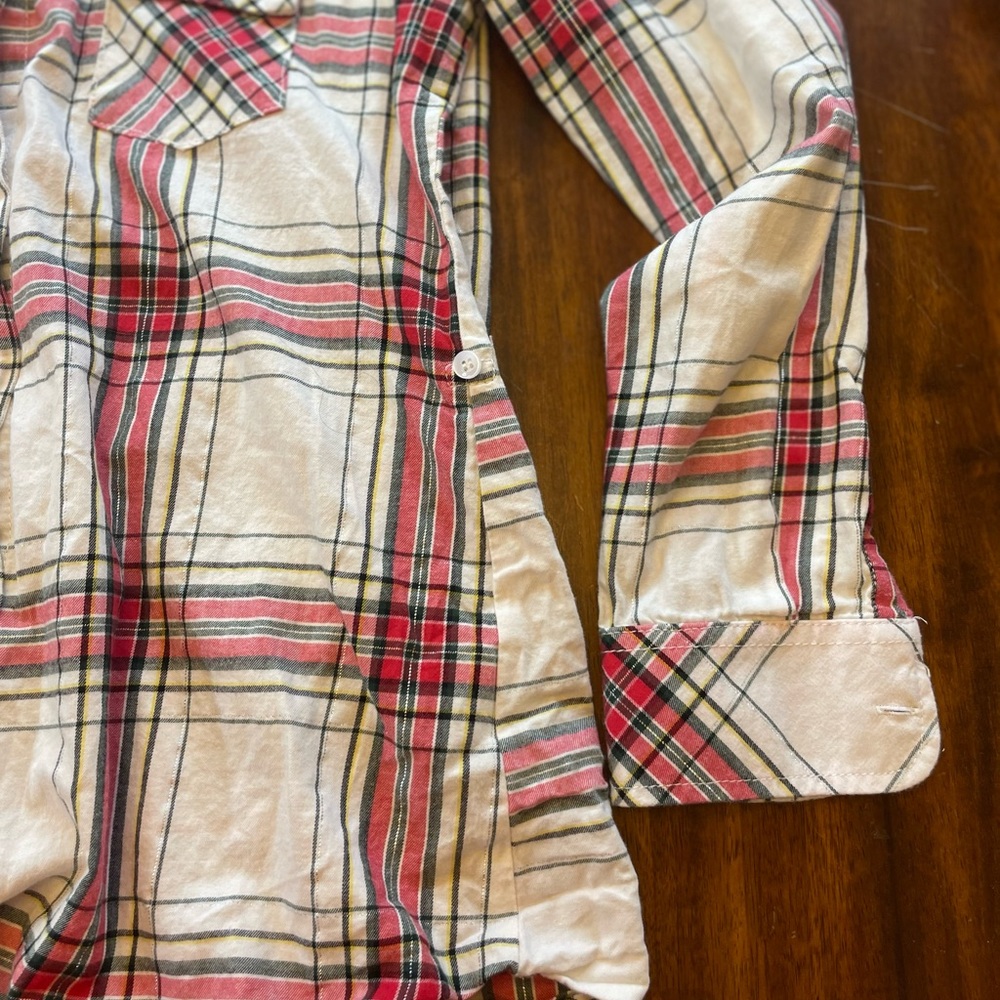 Matchstick size medium white and red plaid flannel - Picture 6 of 10